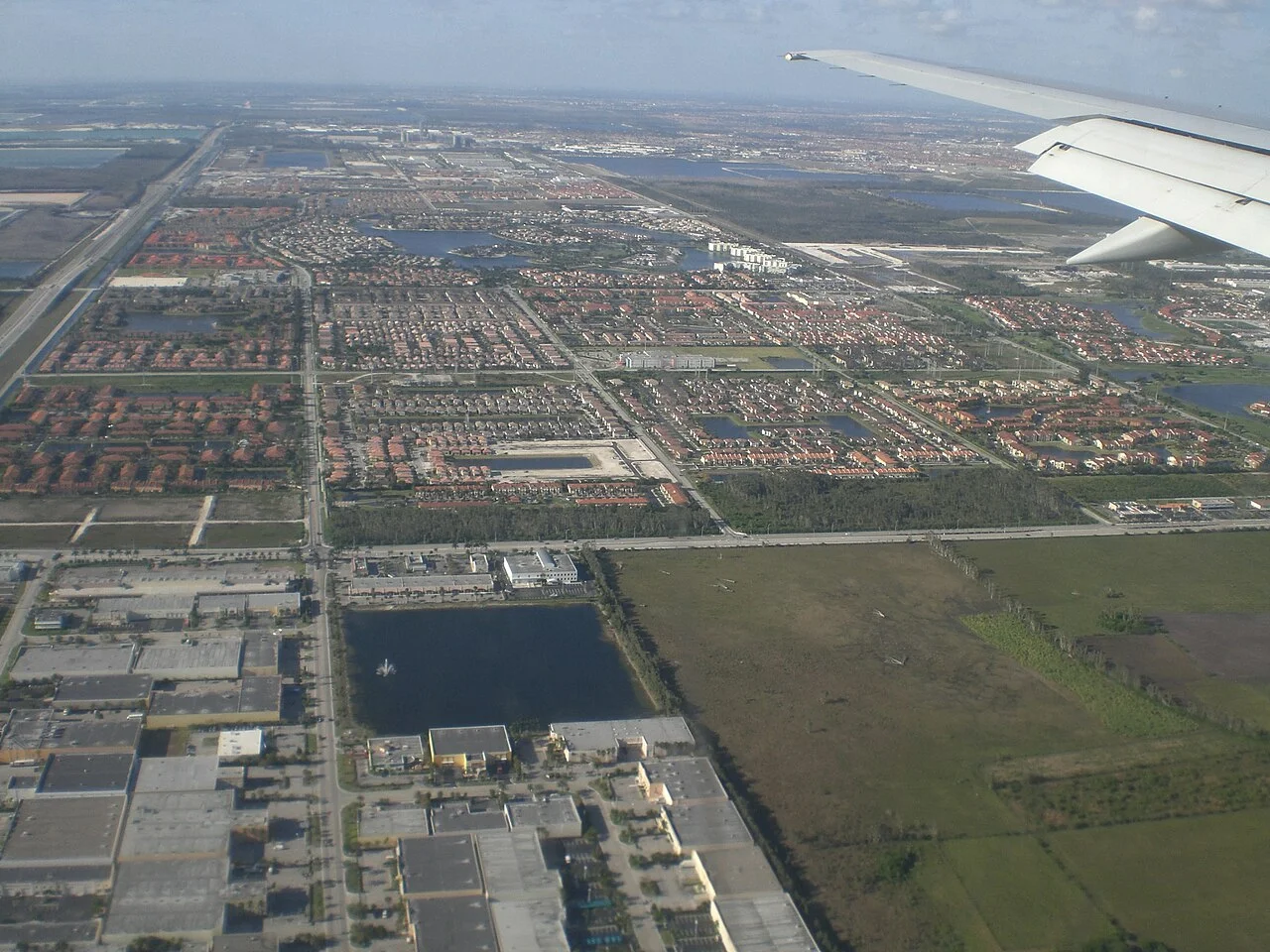 Aerial view of development in Doral, Florida